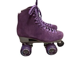 Sure Grip Boardwalk Women’s Men’s Purple Suede roller skates sz 7 Excellent